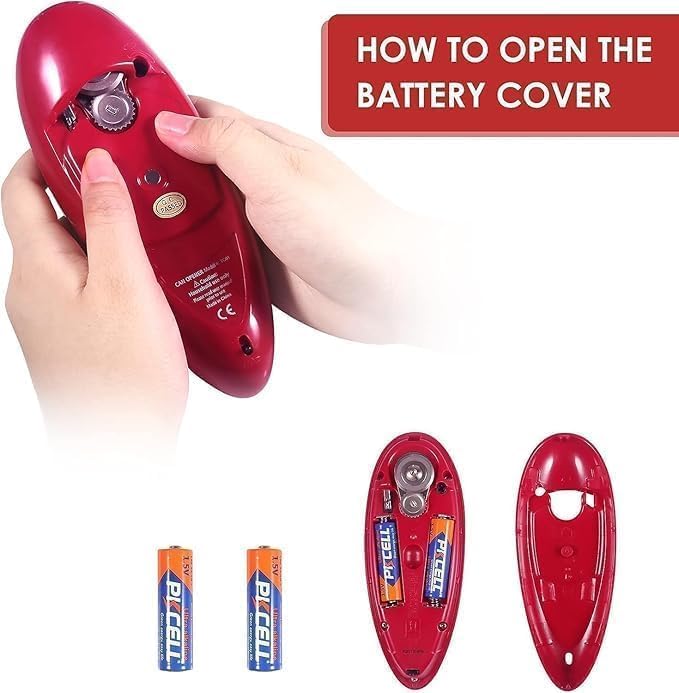 Electric Can Opener - One Touch Battery Operated Automatic Can Opener with Smooth Edges, Hands-Free Design, Perfect for Any Size Can, Ideal Kitchen Gadget for Seniors and Arthritis Sufferers
