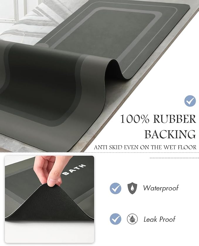 MontVoo-Bath Mat-Bath Mat Rug Non Slip Super Absorbent Stain Resistant Quick Dry Thin Bathroom Rug-Bath Mats for Bathroom Floor Bathtub Vanity-Bathmat Bath Rug Easy Care