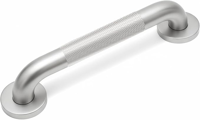 16 Inch Shower Grab Bars for Seniors 1.25'' Brushed Nickel Stainless Steel Grab Bar for Bathroom, Non Slip Knurled Safety Handrail for Bathtub Toilet Wall, Gifts for Elderly and Handicapped