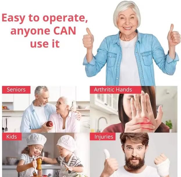 Electric Can Opener, One-Touch Automatic Smooth Edge Can Opener for All Can Sizes, Battery Operated Hands-Free Kitchen Gadget for Seniors with Arthritis (Blue)