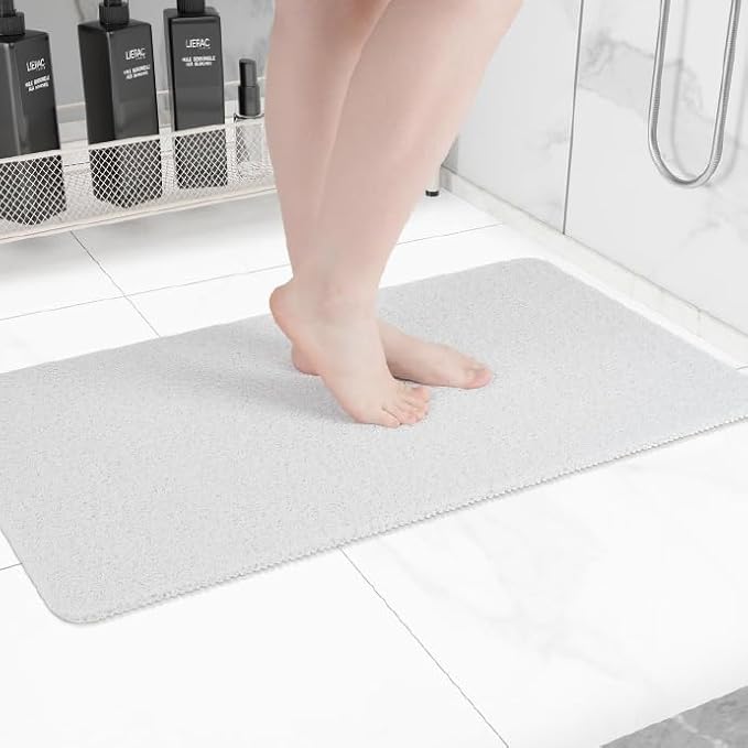Hargiis Non-Slip Bathtub Mat, Anti Slip Shower Mat, Fast Drying Bathtub Mats, Foot Scrubber Mat, Anti Slip Mat for Tub, Floor, Bathroom, Kitchen, Home, Hotel (White 40"×28")