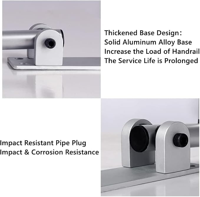 Handicap Grab Bars Rails 30 Inch Toilet Handrails Bathroom Safety Bar Hand Support Rail Handicapped Handrail Accessories for Seniors Elderly (30inch)