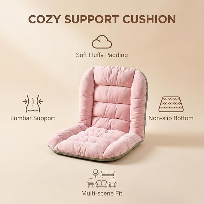 Office Chair Cushion，Desk Chair Cushion with High Back Support, Seat Cushion with Non-Slip Bottom for Home Dining Room Kitchen (Fruit Green)