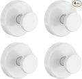Bntuk Suction Cup Hooks for Shower, Removable Towel Hooks for Bathroom Window Glass Door Wall, Bath Robe Looafh Hook for Hanging - 4 Pack, White1