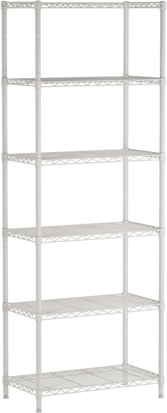 SINGAYE Shelf Wire Shelving Adjustable Storage Shelves Rack Standing Units for Kitchen Closet Laundry Bathroom Organizers Metal Pantry Narrow Mesh Gaps 14" D x 24" W x 72" H White
