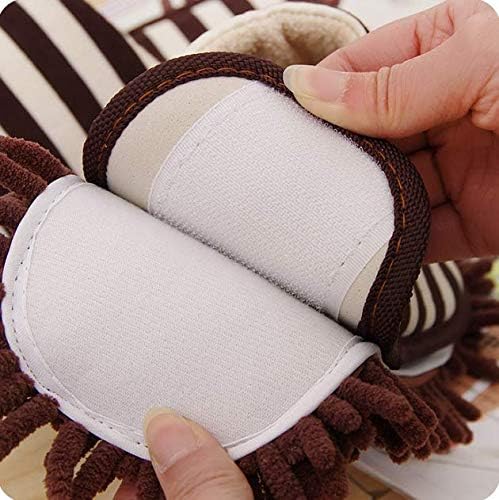 Cleaning Slippers Microfiber Slipper Detachable Mopping Shoes House Floor Cleaning Mop Chenille Sole, One Size (Brown)