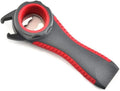 Professional Multi Bottle Opener, 5 In 1 Jar Bottle Can Opener, Lid Twist Off Gripper,Soft Grips Handle,Multifunction Opener (Black-red)