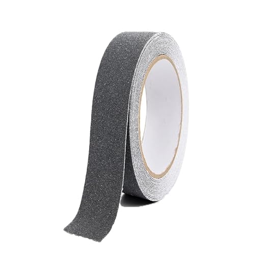 Grip Tape Anti Slip Tape 1 Inch, 33 Feet, Grey Heavy Duty Non Skid Tape for Stairs Outdoor/Indoor, Waterproof Safety Adhesive Strips Roll for Ramp Traction Tread Staircases, 80 Grit