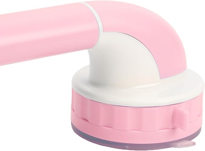 BRRNOO Shower Grab Bar for Kids with Reinforced Suction Cups, Stable Support for Toddlers Learning to Stand, Balanced & Stable Bath Handle, Hygienic & Easy Setup, ABS Material, 14.37in (Pink)