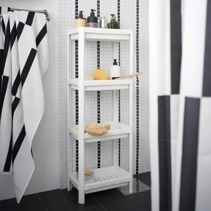 HIEEY 4 Tier Bathroom Shelf,Bathroom Rack, Shelves Organizer, for Bathroom Laundry Pantry Kitchen Narrow Places