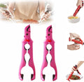3-in-1 Hot Plate Gripper, 2025 NEW Multi-Angle Anti-Scald Bowl Holder Clip & Hot Plate Grabber Tool with Lock for Hot Bowl Cozy Holder, Hot Plate Gripper Tongs (Pink 2PCS)