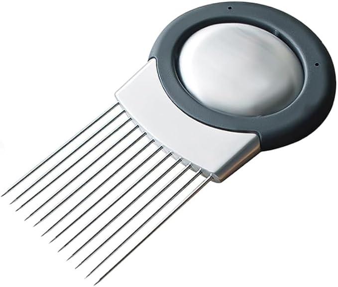 Stainless Steel Onion Slice Holder, Lemon Slicer Vegetable Cutter, Chopper Slicing Assistant Tool for Meat, Onion, Potato, Tomato Home Kitchen Tools (B-1 PCS)