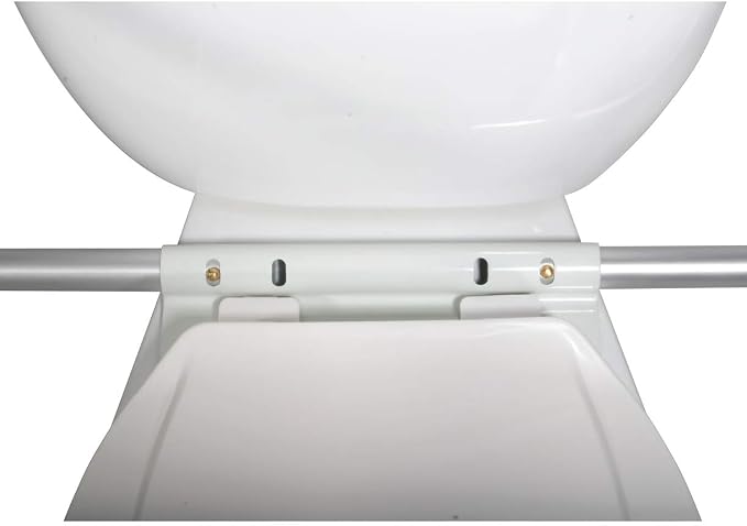 Drive Medical RTL12000 Toilet Safety Frame with Padded Arms, Anodized Aluminum Frame, Height and Width-adjustable Arms, Powder-coated Aluminum Bracket, Capacity up to 300 lb