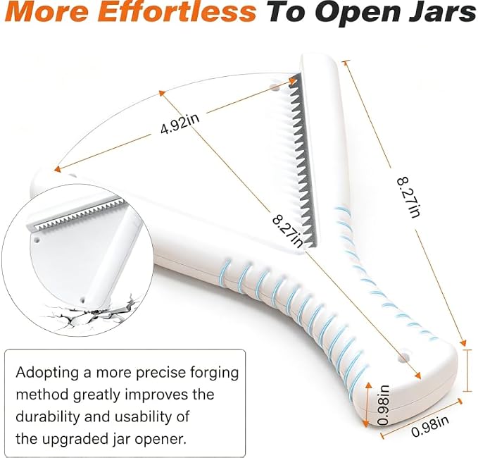 Jar Opener for Weak Hands, Dual Usage Under Cabinet Lid Opener, Easy Grip, Opens Any Size Lid, for Seniors with Arthritis