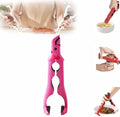 3-in-1 Hot Plate Gripper, 2025 NEW Multi-Angle Anti-Scald Bowl Holder Clip & Hot Plate Grabber Tool with Lock for Hot Bowl Cozy Holder, Hot Plate Gripper Tongs (Pink 1PCS)