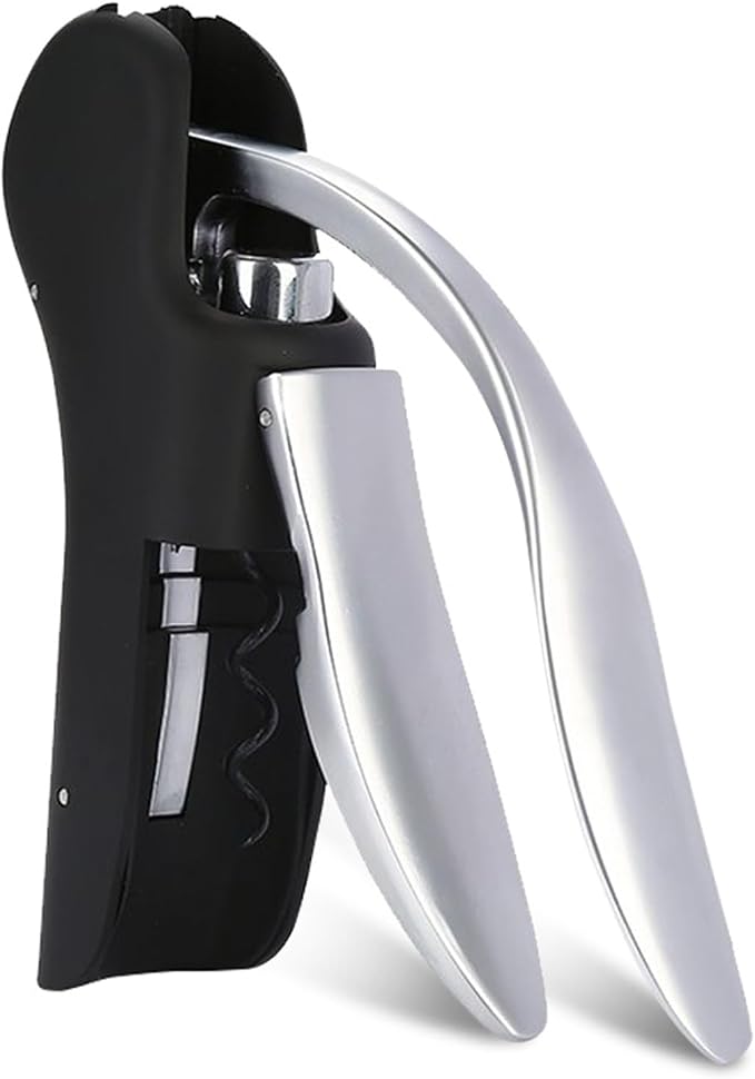 LeLehome Manual Wine Opener Compact Vertical Corkscrew Heavy Duty Stainless Steel Bottle Opener Bar Tool with Gift Box