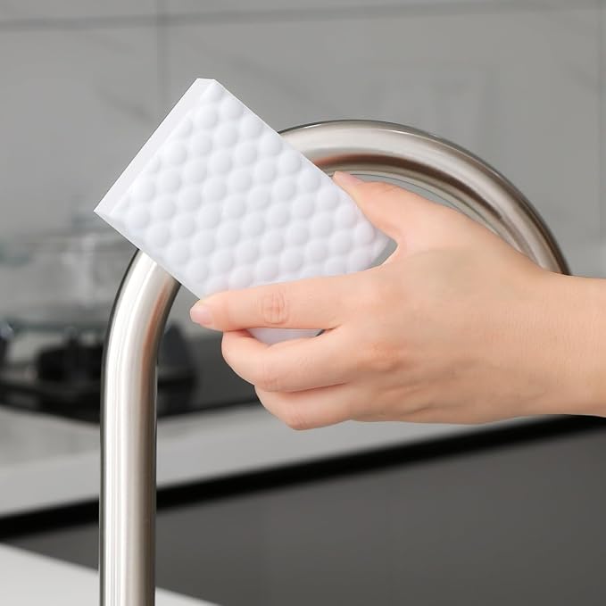 Magic Sponges Eraser,10 Pack Melamine Sponge in Bulk,2X Density,Long Lasting,Cleaning Sponge for Kitchen, Bathroom,Bathtub, Sink,Furniture, Wall Cleaner (White, 3.93x2.76x0.98in)