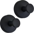 Suction Cup Shower Hooks for Inside Shower – 15 LB Heavy-Duty No-Drill Towel Hooks, Removable & Reusable for Towels, Robes & Loofah, Waterproof for Glass & Tile(2 Black)