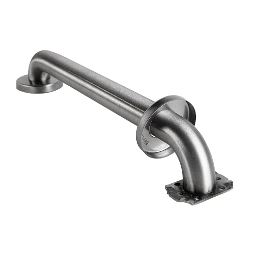BOBRICK 5806X18 Stainless Steel Straight Grab Bar with Satin-Finish, 18" (455mm) Length, 1-1/4″ (32mm) Diameter