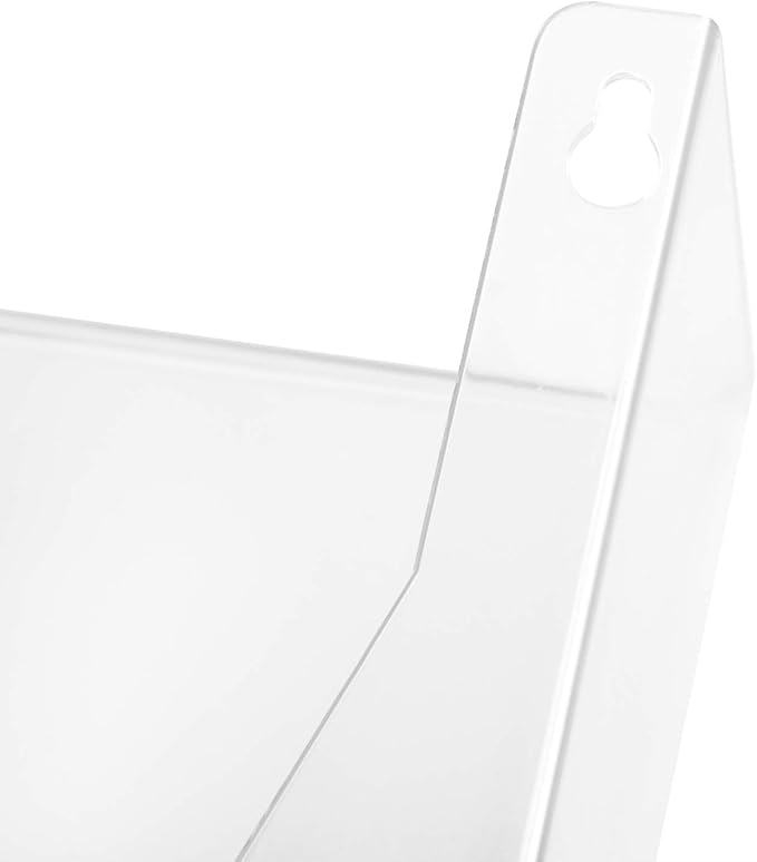 Amazon Basics Expandable Plastic Wall File Organizer, Hanging File Holder, Letter Size, 1-Pocket, Clear, Space Saving for Office Home