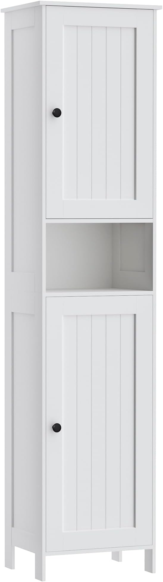 Homleke Tall Bathroom Storage Cabinet with 2 Doors, 67"H Narrow Storage Cabinet with Adjustable Shelves& Anti-Tip Design, Reversible Door Installation, Easy Assembly, 11.8 x 15.7 x 66.9 Inches, White