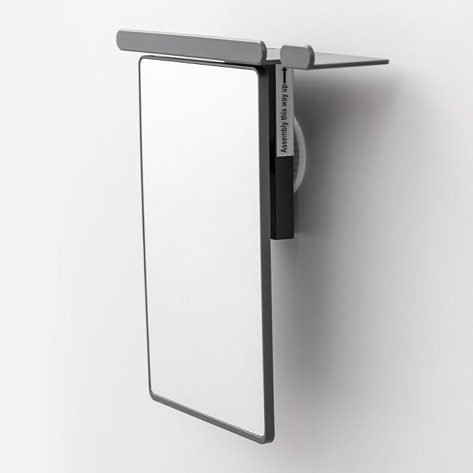 TAILI Shower Mirror Fogless for Shaving with Razor Holder, Anti-Fog with Powerful Suction Wall Mounted for Bathroom, Makeup Shave Mirror for Men & Women, Shatterproof & Removable, Grey