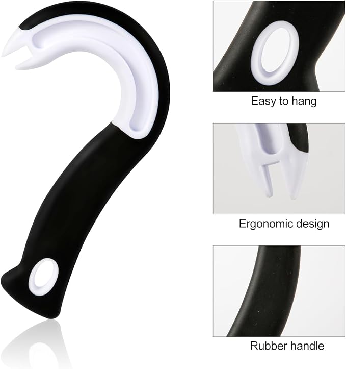 Easy Open Ring Pull Can Opener, J Hook Can Opener Pull Tab No-Slip Rubber Grip Jars Can Lid Lifter Manual Ring Top Soda Tin Bottle Opener Tool for Seniors, Children, Weak Hands