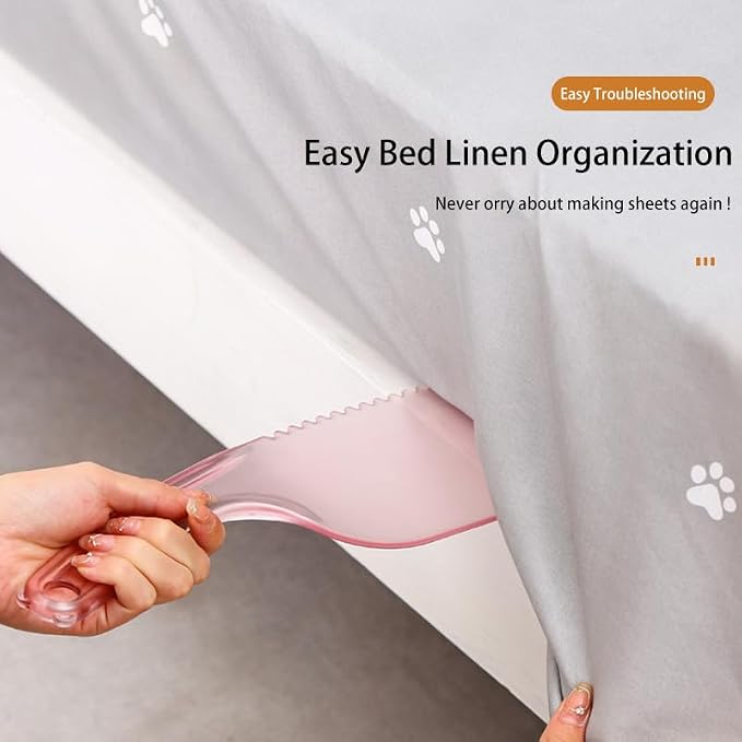 2Pcs Long Bed Sheet Tucker Tools: This Set Includes Two Extended Tools to Help You Tuck in Your Sheets and Make Changing Bedsheets A Breeze.(Pink)