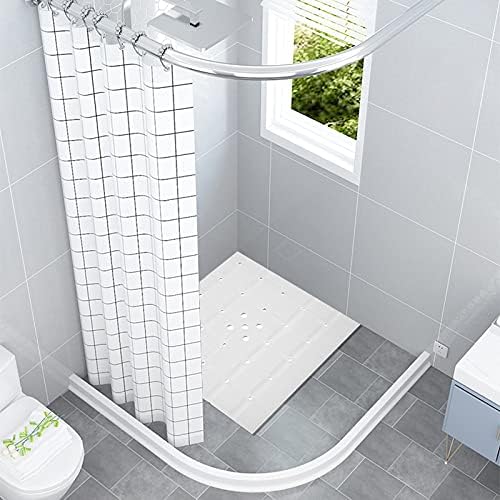Webos Shower Mat for Textured Surface：Silicone Non Slip Shower Mat Without Suction Cups Foldable - Square Bath Mat for Reglazed Tub Textured Shower Floor (White, 21x21)