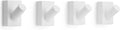LARHN White Wall Hooks (4-Pack), Wall Mounted Coat Hooks for Wall, Wood Hooks for Hanging - Modern Scandinavian Home Decor - Series 6