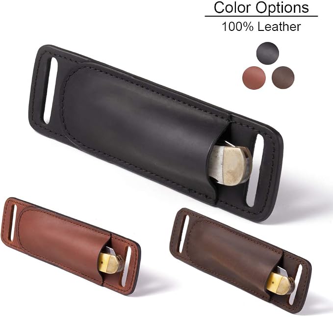 Gentlestache Leather Knife Sheaths for Belt, Knife Holster, Pocket Knife Sheath, EDC Leather Sheath for Folding Knife Carrier