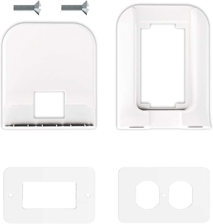 WALI Outlet Shelf Wall Holder, Bathroom Shelf up to 10lbs Standard Vertical Duplex Wall Organizer for Smart Home Decor Space Saving Power Tools, Toothbrush (OLS001-W), 1 Pack, White