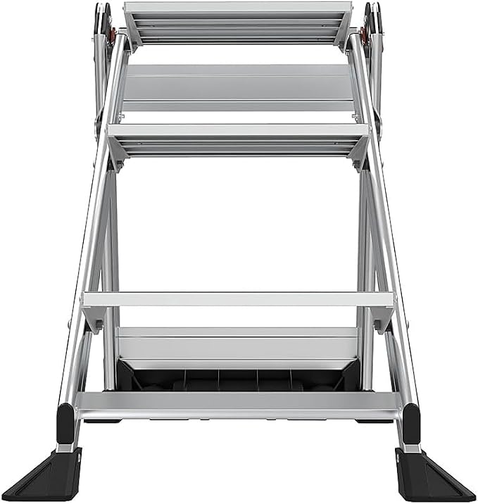 Little Giant Ladders Jumbo Step Stool with Handrail, 3-Step, Lightweight, Aluminum, 375 lb Load Capacity, Type 1AA, 8.7-Ft Reach Height, with Tool Tray, Platform Steps (11903)