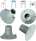 Shower Chair Replacement Feet 4-Pack: 28.6cm Non-Slip Suction Cup Rubber Pads for Bath Seat Stability & Bathroom Safety, Universal Fit for Transfer Benches & Toilet Handrails(Grey, 1-1/8” I.D)