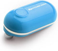 Kitchen Mama Mini Electric Can Opener Smooth Edge: Opens Can with One Press - Ultra-Compact, Portable, Hands-Free, Safe, Cordless, Seniors with Arthritis, Automatic, Battery Operated Appliance (Blue)