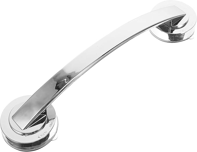 12 Inch Suction Cup Shower Handle Grab Bars for Bathtubs Showers Bathroom Safety Armrest for Seniors Children Elderly No Drilling Required Silver