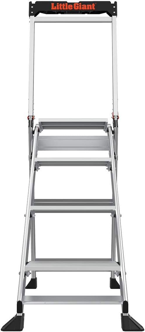 Little Giant Ladders, Jumbo Step, 4-Step, 3 foot, Step Stool, Aluminum, Type 1AA, 375 lbs weight rating, (11904), Gray