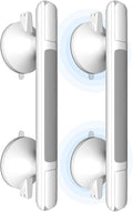 Grab Bars for Bathtubs and Showers with Indicator, Suction Cup Shower Handle, Surface Safety Grip, Strip Locking Latches Removable Bathroom Support, Easy Install Tool-Free Design (2-PCS)