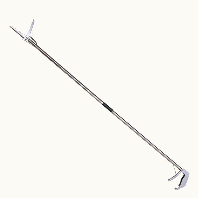 60" Collapsible Grabber Reacher Heavy-Duty Trash Picker Litter Nabber Extra Long Wide Jaw Design for Soft Objects, Ideal for Garden & Indoor Use
