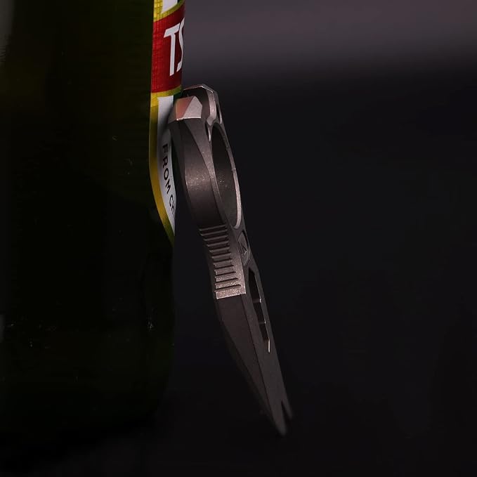Hamans Pry Bar Multi Tool Titanium with Wrench Bottle Opener Pry Bar Function Mini Portable