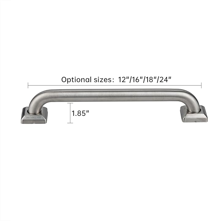 joyrain 500lb Capacity Stainless Steel Grab Bar - Heavy Duty Bathroom Safety Rail for Elderly, Anti-Slip Shower Handle, ADA Compliant (Brushed Stainless Steel, 18inch)