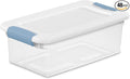 Sterilite 48-Pack Latching Box, Under Bed Storage Bins with Lids, Clear Plastic, 6 Quart - Heavy-Duty Organizing Containers for Closet, Bathroom, and Office