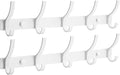 Optish Coat Rack Wall Mount, Coat Hook Wall Mount, Wall Hooks for Hanging, Hat Rack for Walls, Coats Hanger with 10 Hook, Towel Hooks for Bathrooms (2 Pack, White)