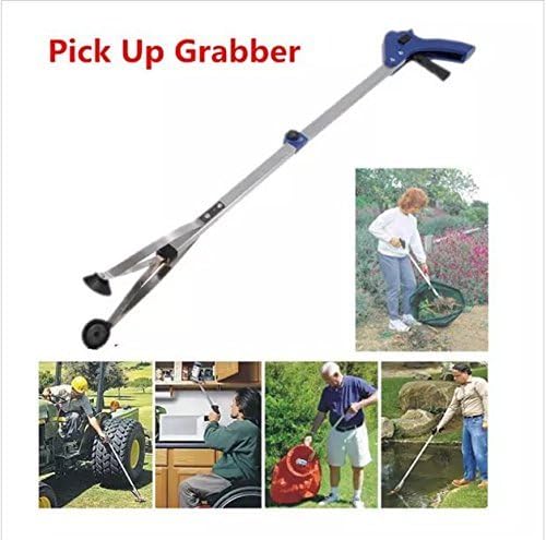 [New Version] 2 Pack Foldable Reacher Grabber Tool, Long 32" Foldable Extender Gripper Tool, Suction Cups for Precise Work, Claw Trash Garbage Picker, Garden Nabber, Mobility Aid Pick Up Tool