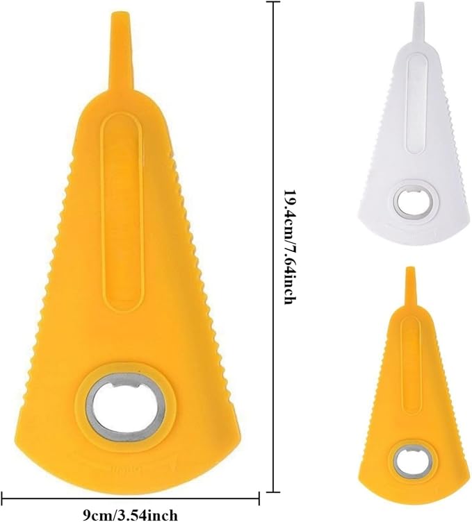 Adjustable Bottle Opener for Tight Lids, Multi-Function Lid Remover for Jars and Cans, Non-Slip Manual Jar Opener, Kitchen Tool for Stuck Lids, 7.64"x3.54"x0.79" (Yellow)