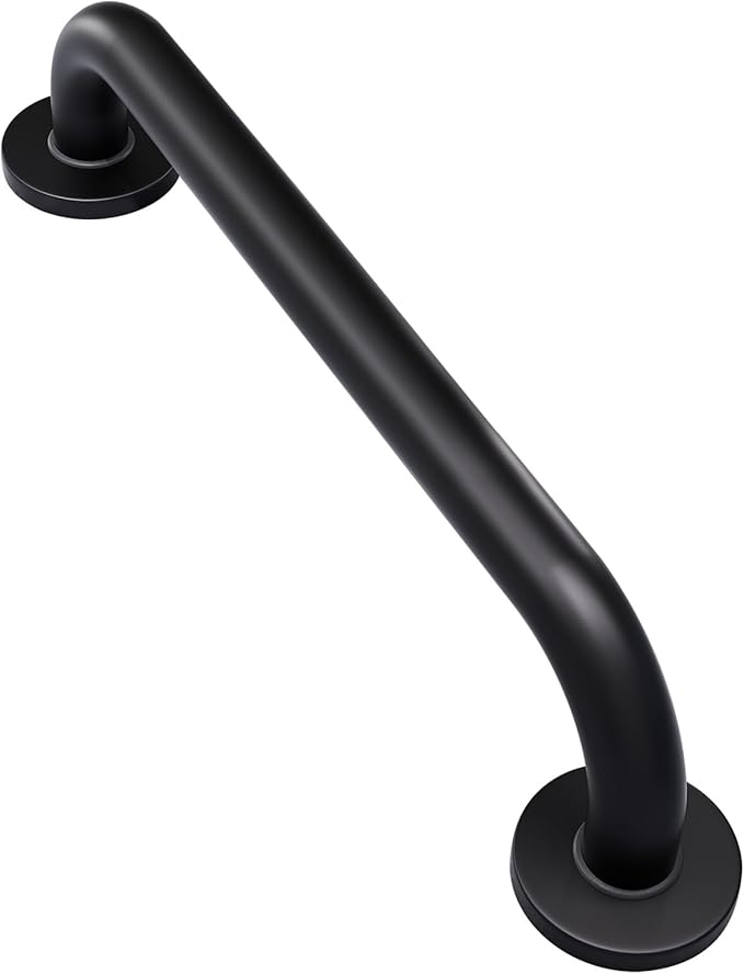 AmazerBath Grab Bars for Shower 18 Inches, Shower Grab Bars for Senior Anti Slip, Safety Grab Bars for Bathtubs and Showers Stainless Steel, Thickened Bar Holds 500LBS, 18" Lx1.25 D, Black