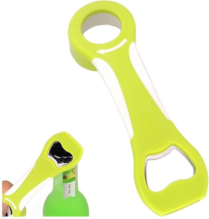 Multifunctional Bottle Opener 4-in-1 Grip Tool Easy Twist Cap Jar for Soda Bottles Canning Lids Can Tabs Arthritis Relief Kitchen Gadget Effortless Opening(White Green)