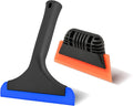 EHDIS 6'' Small Silicone Squeegee 5-inch Handy Small Rubber Window Shower Squeegee Auto Water Blade for Car Windshield, Window, Mirror, Glass Door, Ice Snow Removal Scraper Tool (Blue and Orange)