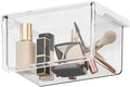 Hanging Cabinet Organizer – 33° Tilted Under Desk Drawer & Bathroom Storage – Self-Adhesive Clear Pull-Out Bins for Kitchen, Office & Vanity (Medium)