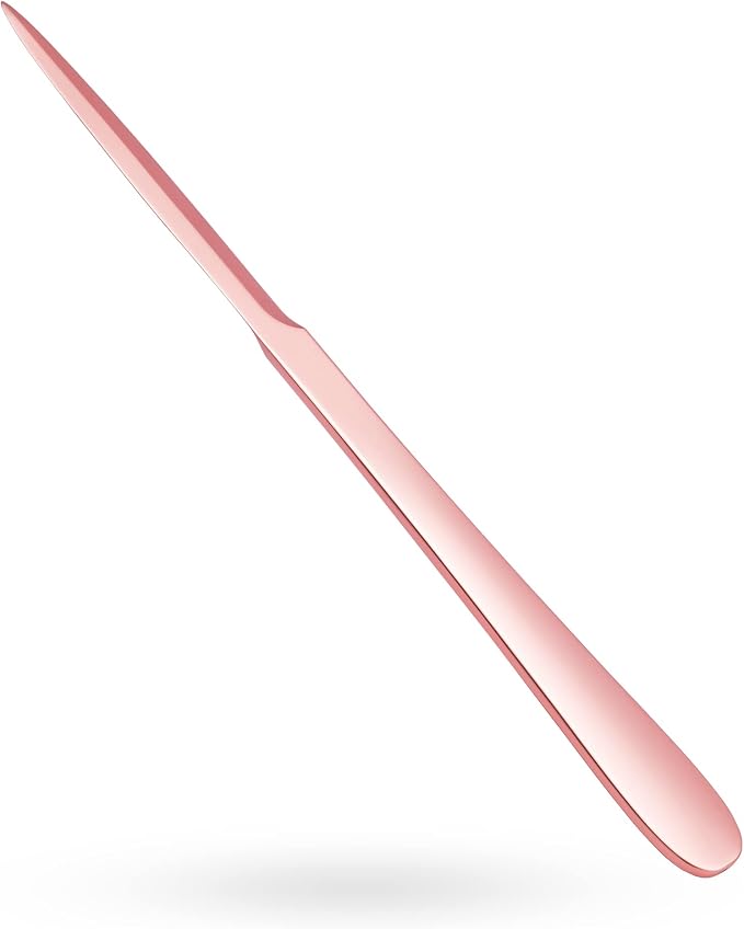 9" Rose Gold Metal Letter Opener with Minimalist Design, Safe Double Edge Blades, Anti-Fingerprint Long Handle, Mail Opener Paper Knife Tool Envelope Opener